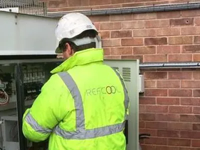 Refcool engineer servicing a chiller