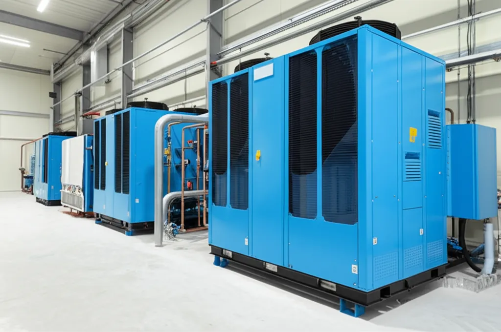 Industrial chillers in operation